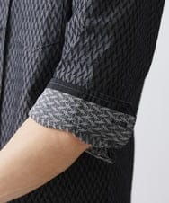 MKBFV63130 MK MICHEL KLEIN HOMME(MKミッシェルクランオム) 【日本製生地/ONOFF対応】七分袖シャツ/SOLOTEXフェザーへリンボン ダークグレー