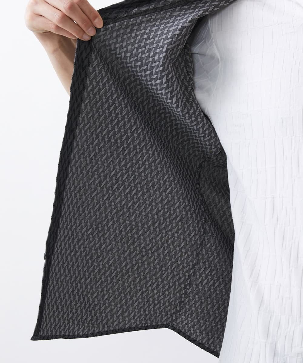 MKBFV63130 MK MICHEL KLEIN HOMME(MKミッシェルクランオム) 【日本製生地/ONOFF対応】七分袖シャツ/SOLOTEXフェザーへリンボン ダークグレー