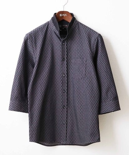 MKBFV63130  【日本製生地/ONOFF対応】七分袖シャツ/SOLOTEXフェザーへリンボン