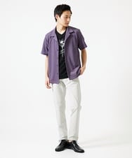 MKBGA03090 MK MICHEL KLEIN HOMME(MKミッシェルクランオム) オープンカラーシャツ / シアーラッセル  パープル