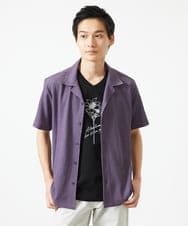 MKBGA03090 MK MICHEL KLEIN HOMME(MKミッシェルクランオム) オープンカラーシャツ / シアーラッセル  パープル