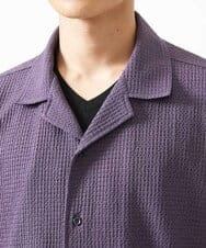 MKBGA03090 MK MICHEL KLEIN HOMME(MKミッシェルクランオム) オープンカラーシャツ / シアーラッセル  パープル