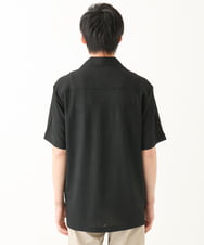 MKBGA03090 MK MICHEL KLEIN HOMME(MKミッシェルクランオム) オープンカラーシャツ / シアーラッセル  ブラック
