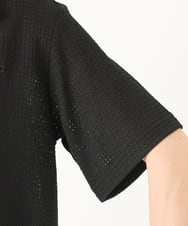 MKBGA03090 MK MICHEL KLEIN HOMME(MKミッシェルクランオム) オープンカラーシャツ / シアーラッセル  ブラック