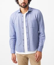 MKBGA50150 MK MICHEL KLEIN HOMME(MKミッシェルクランオム) PARINEカノコシャツ ブルー(55)