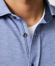 MKBGA50150 MK MICHEL KLEIN HOMME(MKミッシェルクランオム) PARINEカノコシャツ ブルー(55)
