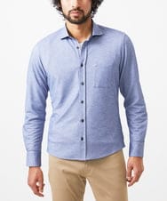 MKBGA50150 MK MICHEL KLEIN HOMME(MKミッシェルクランオム) PARINEカノコシャツ ブルー(55)