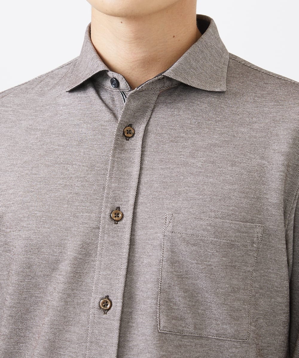 MKBGA50150 MK MICHEL KLEIN HOMME(MKミッシェルクランオム) PARINEカノコシャツ ベージュ（82）