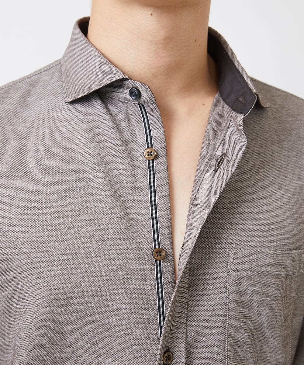 MKBGA50150 MK MICHEL KLEIN HOMME(MKミッシェルクランオム) PARINEカノコシャツ ベージュ（82）