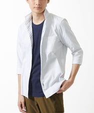 MKBGA54120 MK MICHEL KLEIN HOMME(MKミッシェルクランオム) 七分袖シャツ / ビーリバーシブル2025 ホワイト