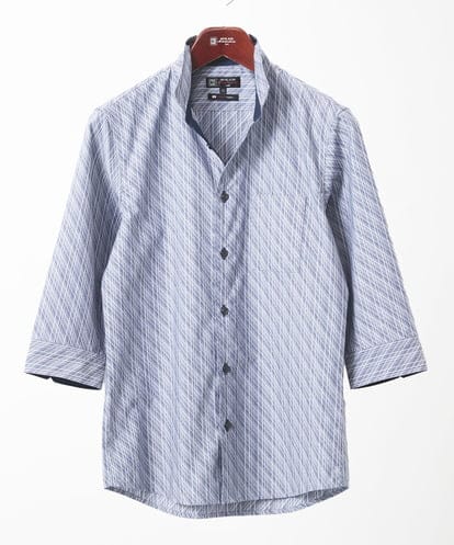MKBGA57130 MK MICHEL KLEIN HOMME 七分袖シャツ / シャドーバイヤスストライプ