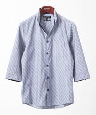 MKBGA57130 MK MICHEL KLEIN HOMME(MKミッシェルクランオム) 七分袖シャツ / シャドーバイヤスストライプ ネイビー