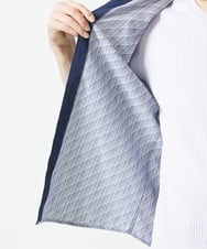 MKBGA57130 MK MICHEL KLEIN HOMME(MKミッシェルクランオム) 七分袖シャツ / シャドーバイヤスストライプ ネイビー