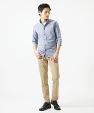 MKBGA57130 MK MICHEL KLEIN HOMME(MKミッシェルクランオム) 七分袖シャツ / シャドーバイヤスストライプ ネイビー