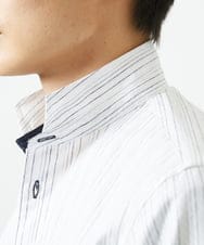 MKBGA57130 MK MICHEL KLEIN HOMME(MKミッシェルクランオム) 七分袖シャツ / シャドーバイヤスストライプ ホワイト