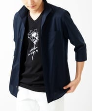 MKBGA60150 MK MICHEL KLEIN HOMME(MKミッシェルクランオム) イタリアンカラーシャツ / ドットエアー　 ネイビー