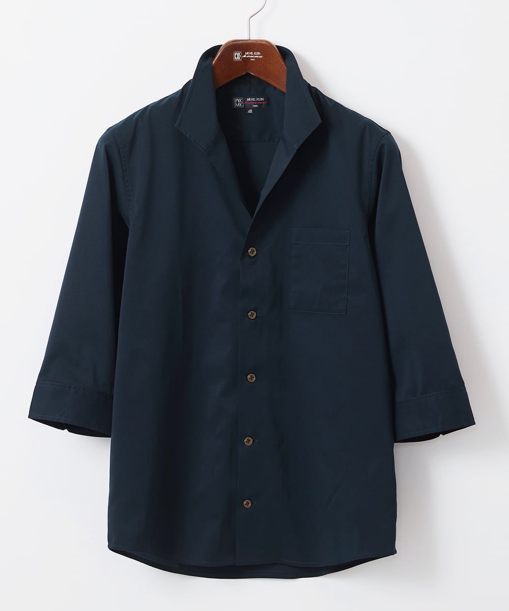 MKBGA60150 MK MICHEL KLEIN HOMME(MKミッシェルクランオム) イタリアンカラーシャツ / ドットエアー　 ネイビー