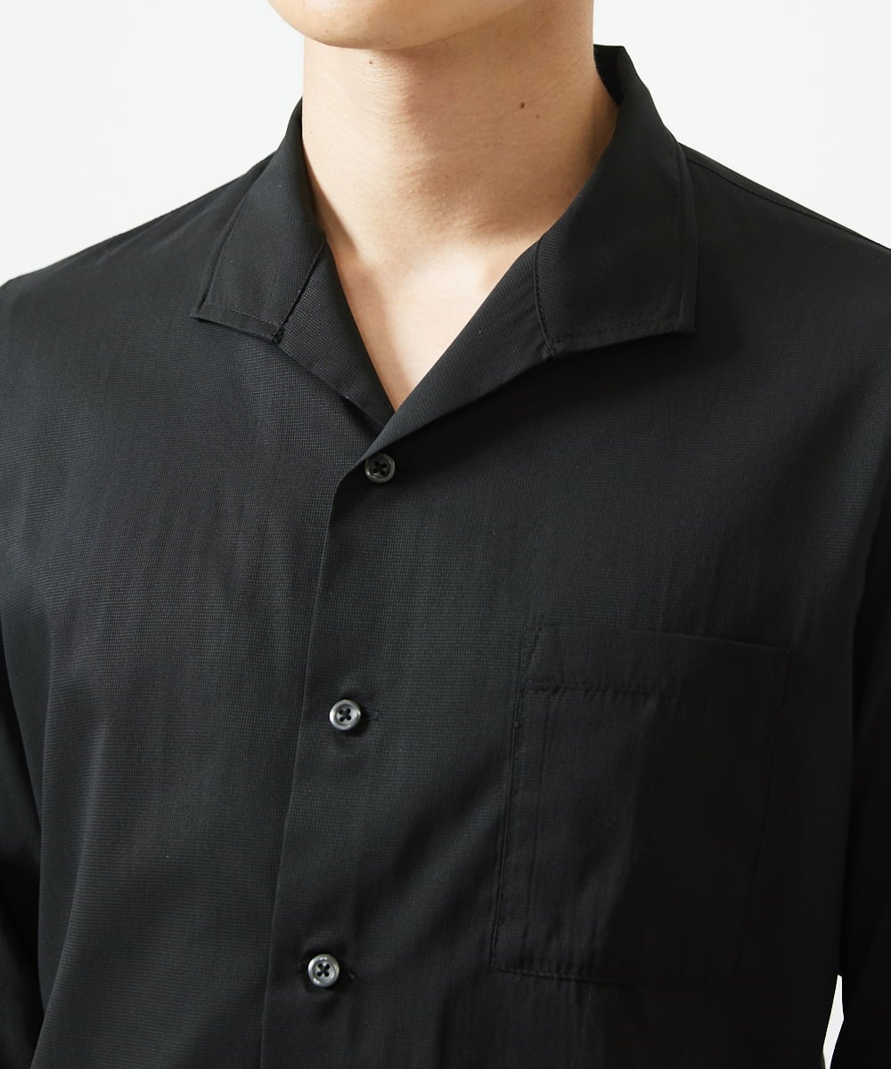 MKBGA60150 MK MICHEL KLEIN HOMME(MKミッシェルクランオム) イタリアンカラーシャツ / ドットエアー　 ブラック