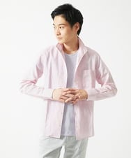 MKBGA64160 MK MICHEL KLEIN HOMME(MKミッシェルクランオム) スタンドカラーシャツ / フレンチリネンドビー ピンク