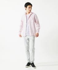 MKBGA64160 MK MICHEL KLEIN HOMME(MKミッシェルクランオム) スタンドカラーシャツ / フレンチリネンドビー ピンク