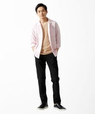 MKBGA64160 MK MICHEL KLEIN HOMME(MKミッシェルクランオム) スタンドカラーシャツ / フレンチリネンドビー ピンク