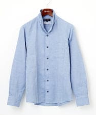 MKBGA64160 MK MICHEL KLEIN HOMME(MKミッシェルクランオム) スタンドカラーシャツ / フレンチリネンドビー ブルー