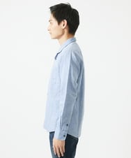 MKBGA64160 MK MICHEL KLEIN HOMME(MKミッシェルクランオム) スタンドカラーシャツ / フレンチリネンドビー ブルー