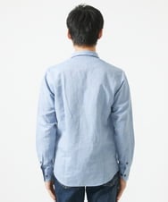 MKBGA64160 MK MICHEL KLEIN HOMME(MKミッシェルクランオム) スタンドカラーシャツ / フレンチリネンドビー ブルー