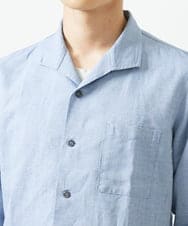 MKBGA64160 MK MICHEL KLEIN HOMME(MKミッシェルクランオム) スタンドカラーシャツ / フレンチリネンドビー ブルー