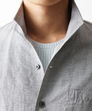 MKBGA64160 MK MICHEL KLEIN HOMME(MKミッシェルクランオム) スタンドカラーシャツ / フレンチリネンドビー グレー