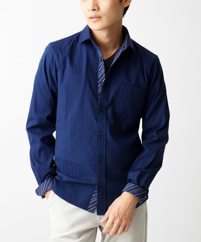 MKBGA70100 MK MICHEL KLEIN HOMME 【WEB限定】長袖シャツ/リバーストライプ