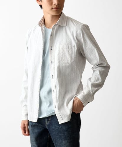 MKBGA70100 MK MICHEL KLEIN HOMME 【WEB限定】長袖シャツ/リバーストライプ