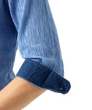 MKBGC21130 MK MICHEL KLEIN HOMME(MKミッシェルクランオム) 七分袖シャツ / 楊柳ストライプ ライトブルー