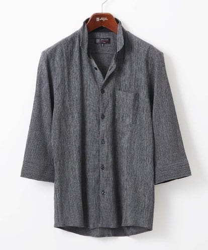 MKBGC21130 MK MICHEL KLEIN HOMME 七分袖シャツ / 楊柳ストライプ
