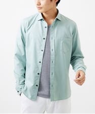 MKBGC23090 MK MICHEL KLEIN HOMME(MKミッシェルクランオム) リネンタッチスマートシャツ グリーン