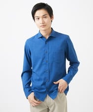 MKBGC23090 MK MICHEL KLEIN HOMME(MKミッシェルクランオム) リネンタッチスマートシャツ ブルー