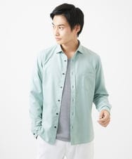 MKBGC23090 MK MICHEL KLEIN HOMME(MKミッシェルクランオム) リネンタッチスマートシャツ ブルー