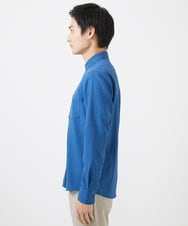 MKBGC23090 MK MICHEL KLEIN HOMME(MKミッシェルクランオム) リネンタッチスマートシャツ ブルー