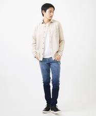 MKBGC23090 MK MICHEL KLEIN HOMME(MKミッシェルクランオム) リネンタッチスマートシャツ ブルー
