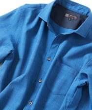MKBGC23090 MK MICHEL KLEIN HOMME(MKミッシェルクランオム) リネンタッチスマートシャツ ブルー