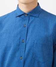 MKBGC23090 MK MICHEL KLEIN HOMME(MKミッシェルクランオム) リネンタッチスマートシャツ ブルー