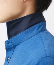 MKBGC23090 MK MICHEL KLEIN HOMME(MKミッシェルクランオム) リネンタッチスマートシャツ ブルー