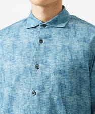 MKBGC61130 MK MICHEL KLEIN HOMME(MKミッシェルクランオム) 【洗える/ ドライタッチ】 シャルバート楊柳七分袖シャツ ライトブルー