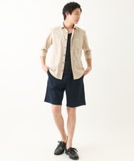 MKBGC61130 MK MICHEL KLEIN HOMME(MKミッシェルクランオム) 【洗える/ ドライタッチ】 シャルバート楊柳七分袖シャツ アイボリー