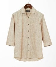 MKBGC61130 MK MICHEL KLEIN HOMME(MKミッシェルクランオム) 【洗える/ ドライタッチ】 シャルバート楊柳七分袖シャツ アイボリー