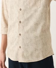 MKBGC61130 MK MICHEL KLEIN HOMME(MKミッシェルクランオム) 【洗える/ ドライタッチ】 シャルバート楊柳七分袖シャツ アイボリー