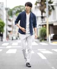 MKBGL16110 MK MICHEL KLEIN HOMME(MKミッシェルクランオム) シャツ／ストレッチリバーシブル ネイビー