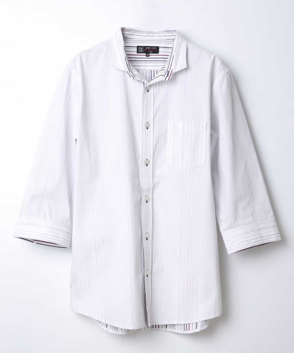 MKBGL16110 MK MICHEL KLEIN HOMME(MKミッシェルクランオム) シャツ／ストレッチリバーシブル ホワイト