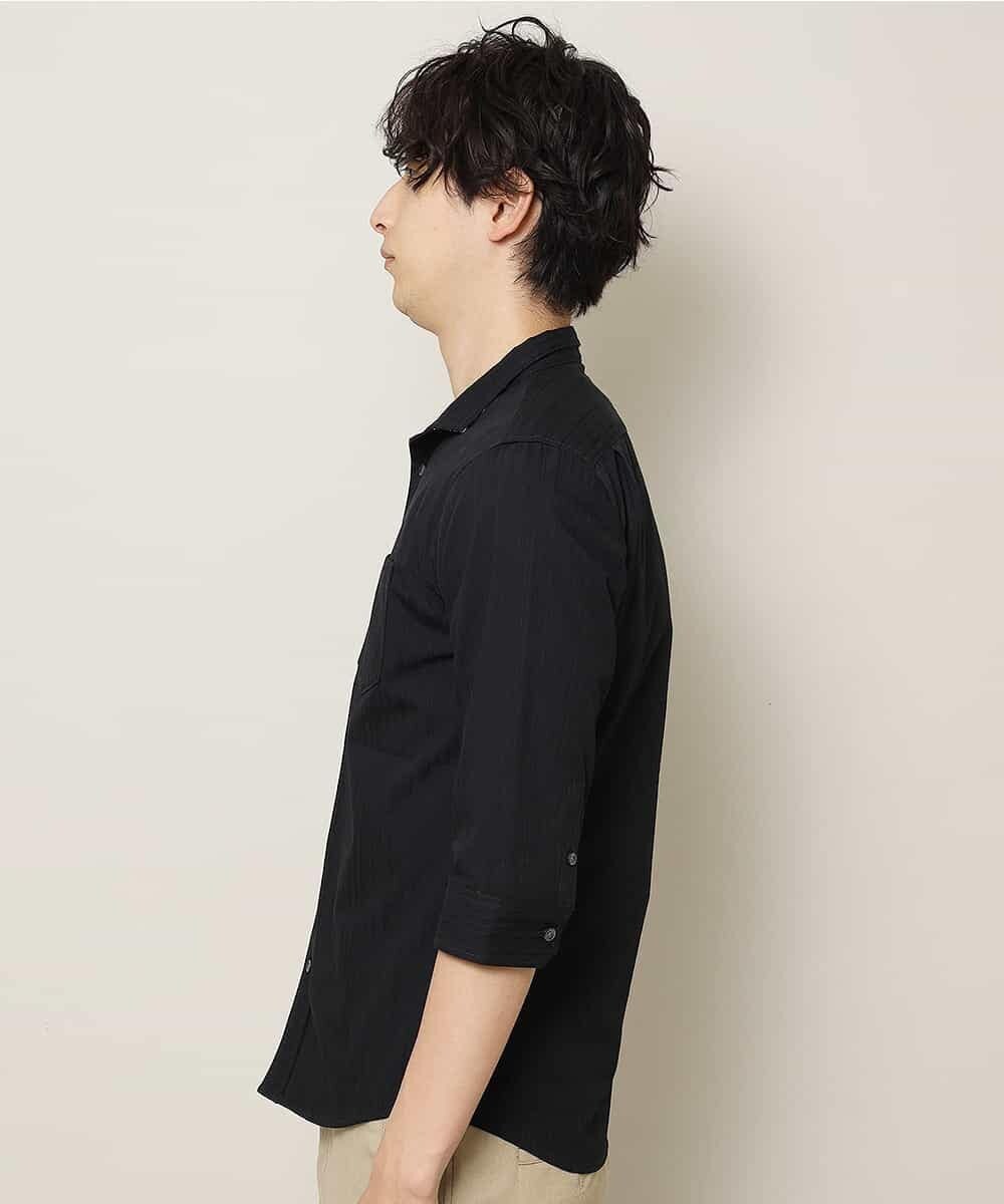 MKBGL16110 MK MICHEL KLEIN HOMME(MKミッシェルクランオム) シャツ／ストレッチリバーシブル ブラック