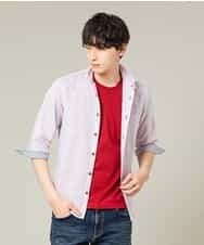 MKBGL22090 MK MICHEL KLEIN HOMME(MKミッシェルクランオム) 7分袖シャツ／デラックスコットンリネン ラベンダー